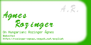 agnes rozinger business card